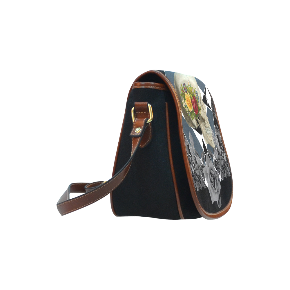 collage_ Growing _ Gloria Saanchez Saddle Bag/Small (Model 1649)(Flap Customization)