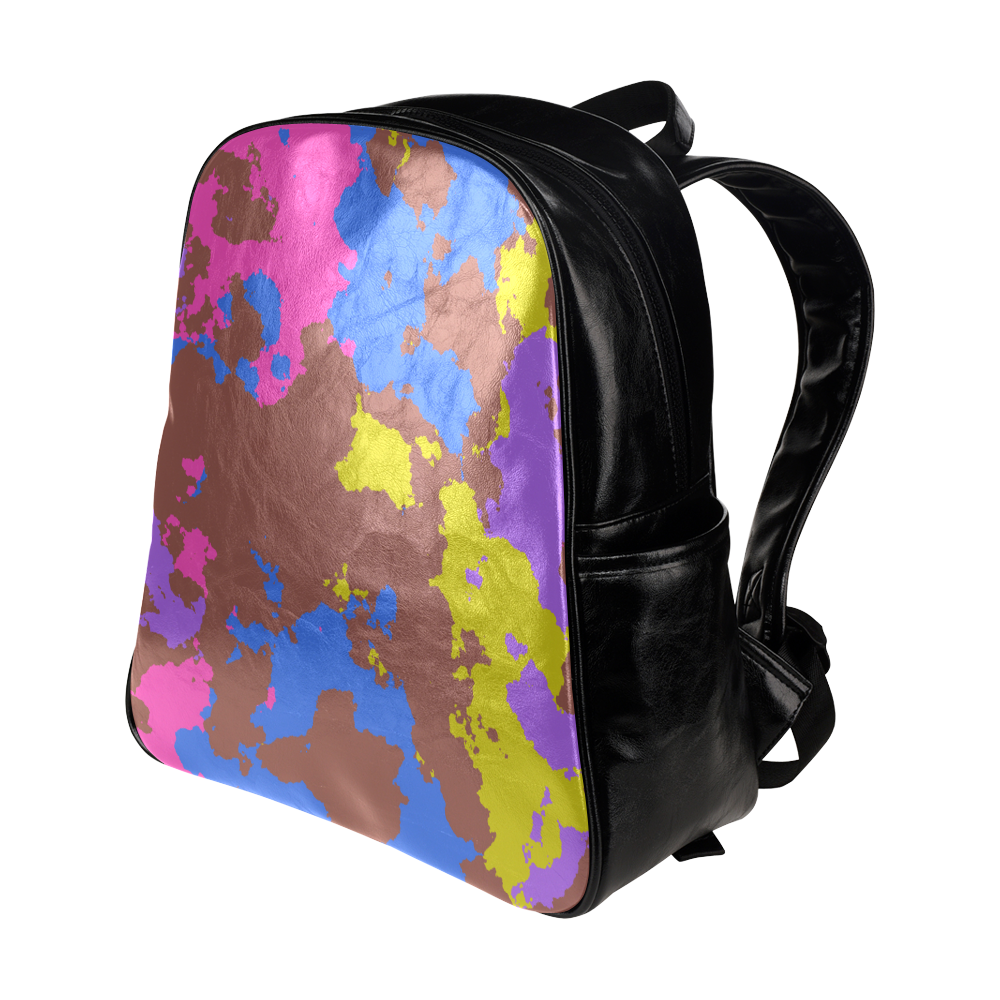 Retro texture Multi-Pockets Backpack (Model 1636)