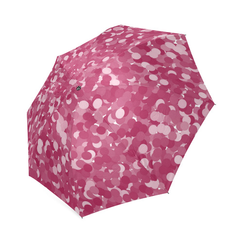 Cerise Polka Dot Bubbles Foldable Umbrella (Model U01)