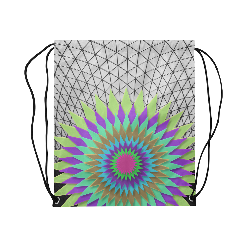 Collage_ Meeting Point_ Gloria Sanchez Large Drawstring Bag Model 1604 (Twin Sides)  16.5"(W) * 19.3"(H)