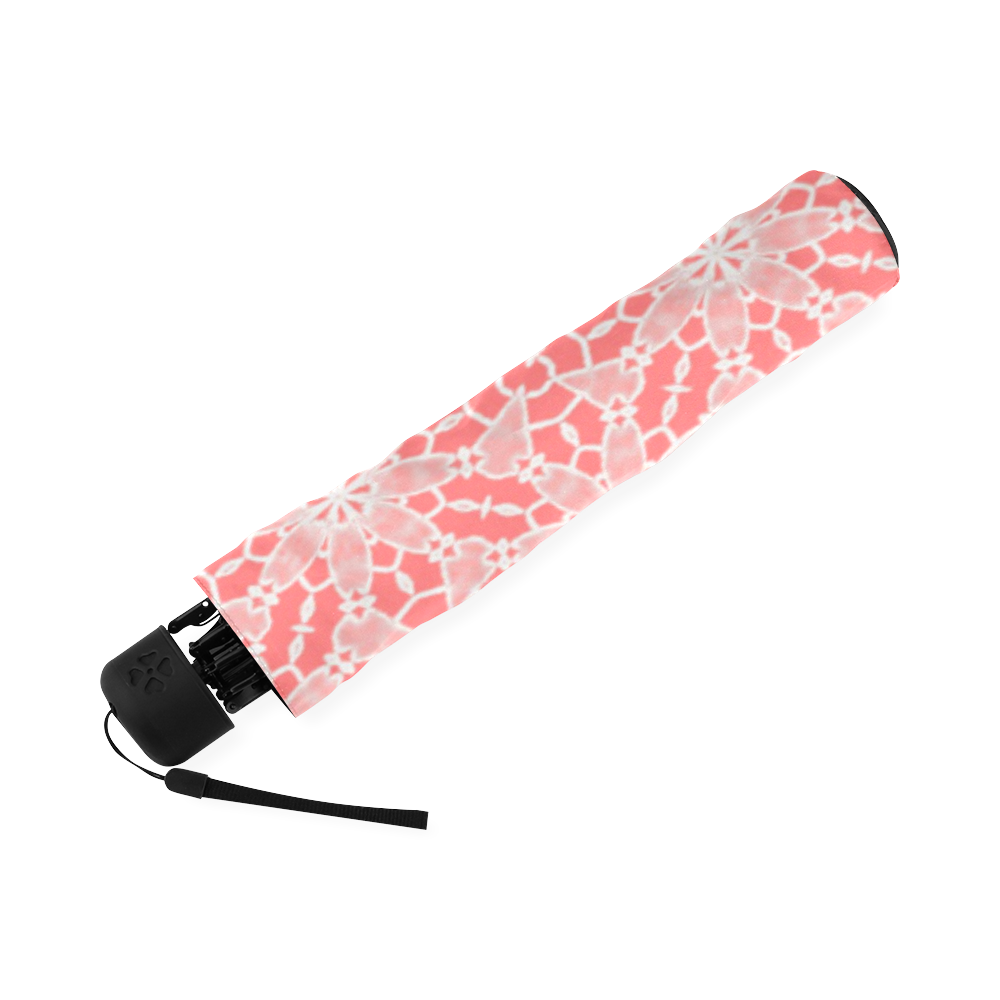 Sexy Coral Floral Lace Foldable Umbrella (Model U01)