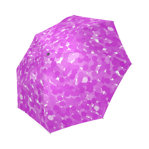 Dazzling Violet Polka Dot Bubbles Foldable Umbrella (Model U01)