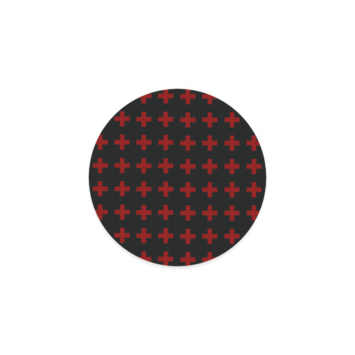 Punk Rock Red Crosses pattern Round Coaster