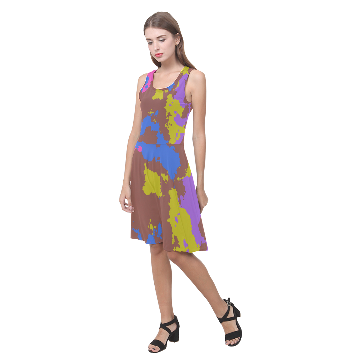 Retro texture Atalanta Casual Sundress(Model D04)