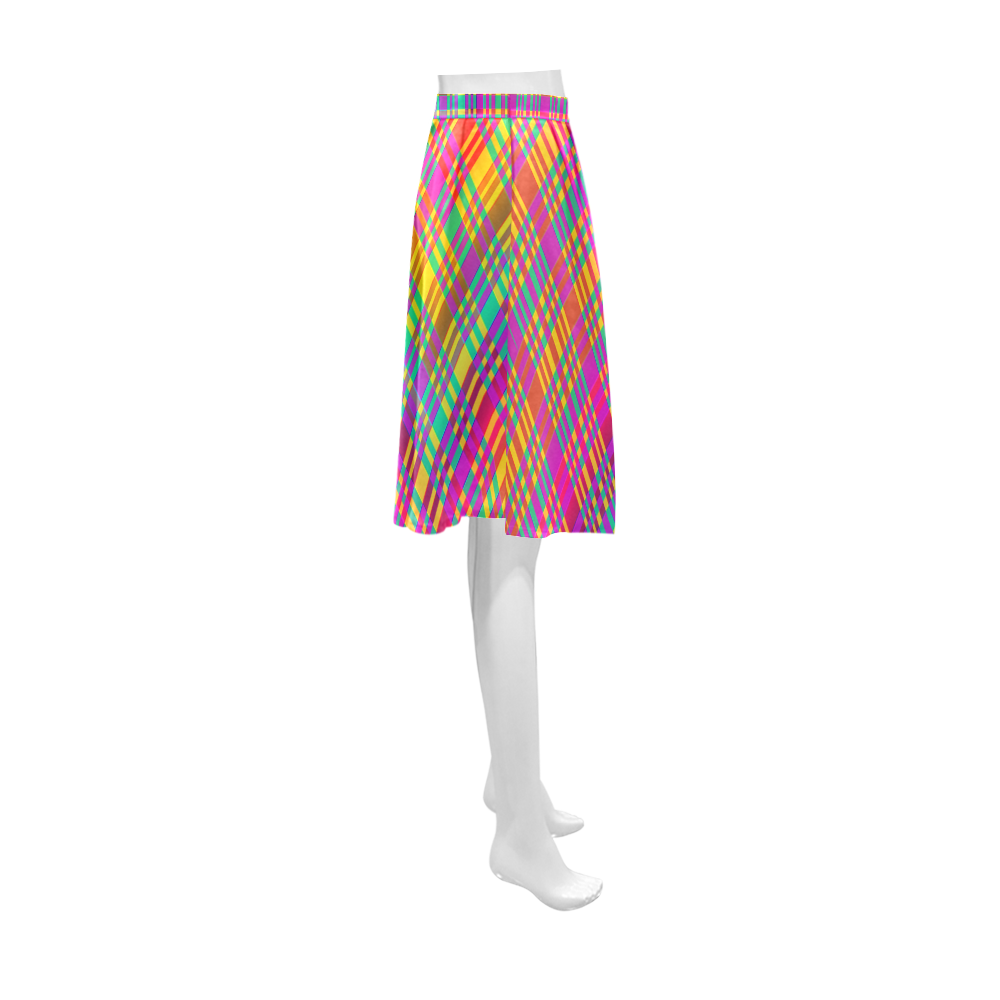 Rainbow Tartan Athena Women's Short Skirt (Model D15)
