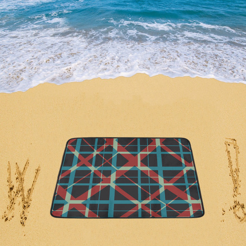 Plaid I pattern hipster style design Beach Mat 78"x 60"