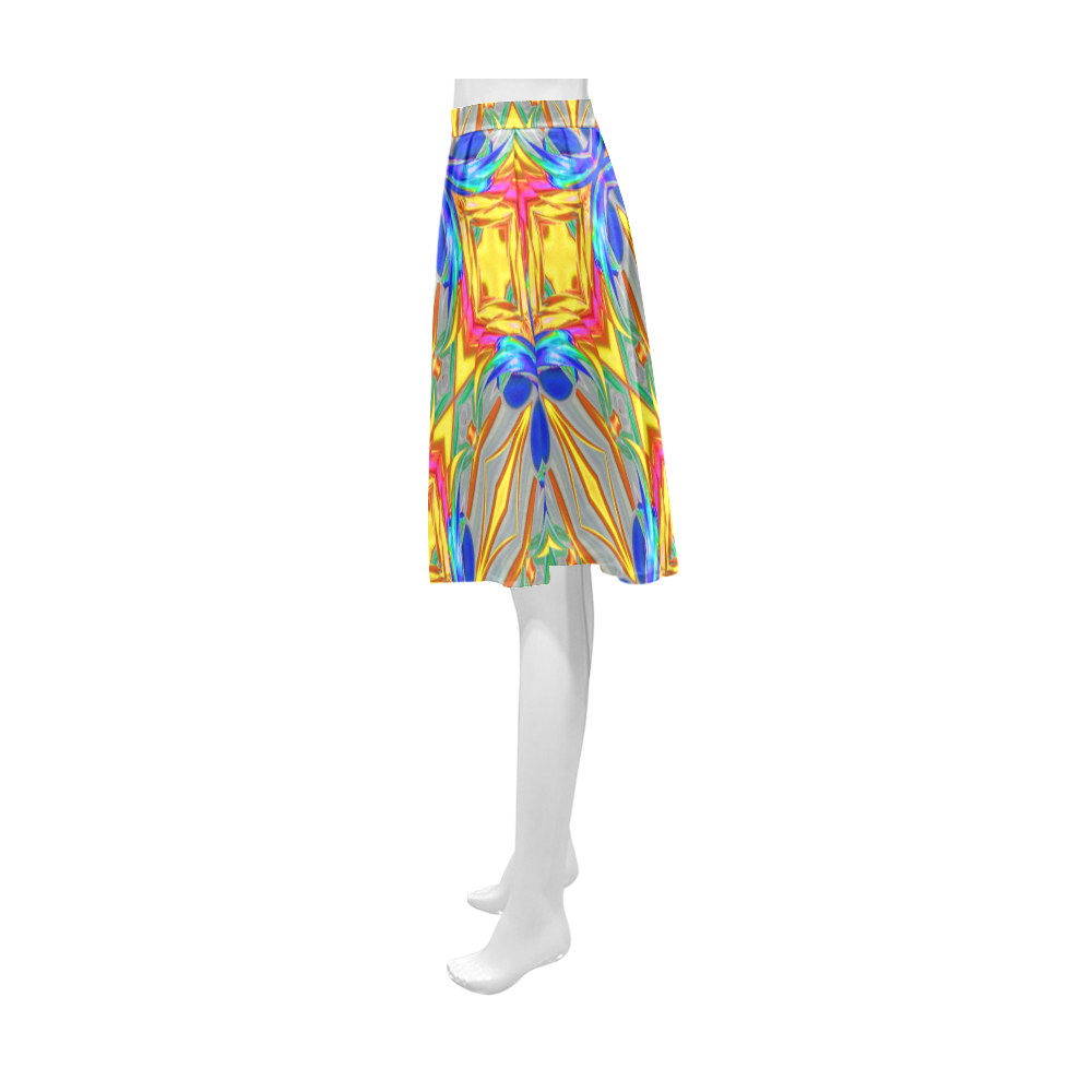 Abstract Colorful Ornament A Athena Women's Short Skirt (Model D15)