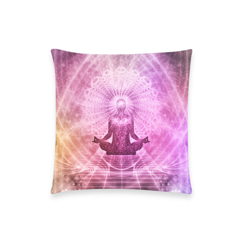 Holy Yoga Lotus Meditation Custom  Pillow Case 18"x18" (one side) No Zipper