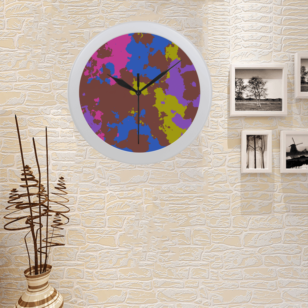 Retro texture Circular Plastic Wall clock