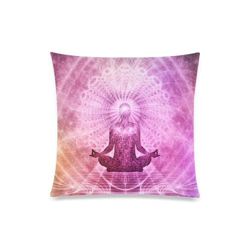 Holy Yoga Lotus Meditation Custom Zippered Pillow Case 20"x20"(Twin Sides)