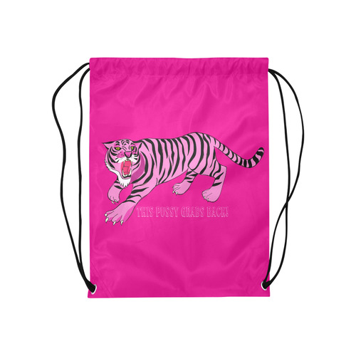 This Pussy Grabs Back! Medium Drawstring Bag Model 1604 (Twin Sides) 13.8"(W) * 18.1"(H)