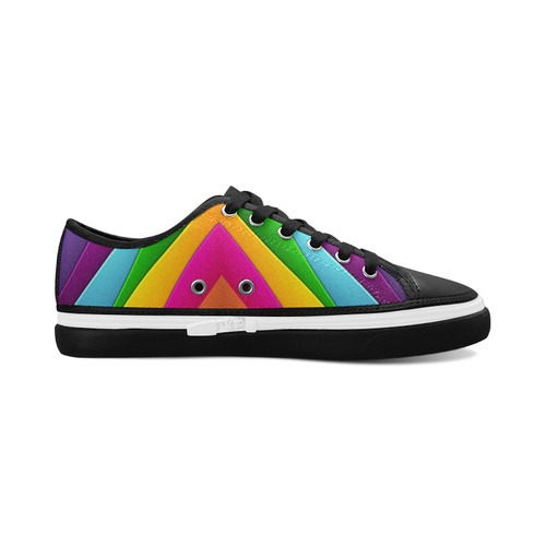 Colorful Pyramid Women's Canvas Zipper Shoes/Large Size (Model 001)