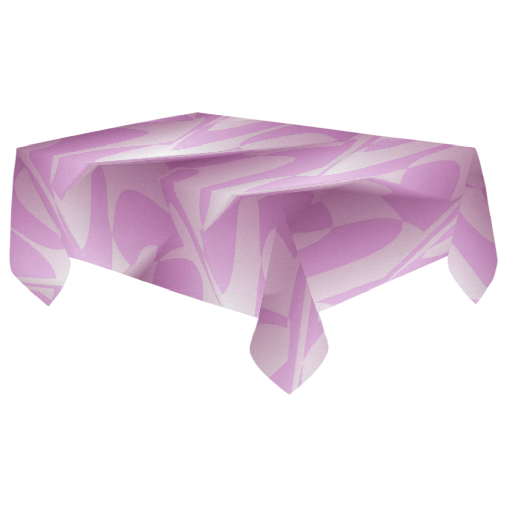 Subtle Light Purple Cubik - Jera Nour Cotton Linen Tablecloth 60"x 104"