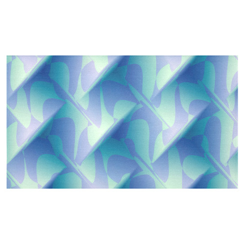 Subtle Blue Cubik - Jera Nour Cotton Linen Tablecloth 60"x 104"