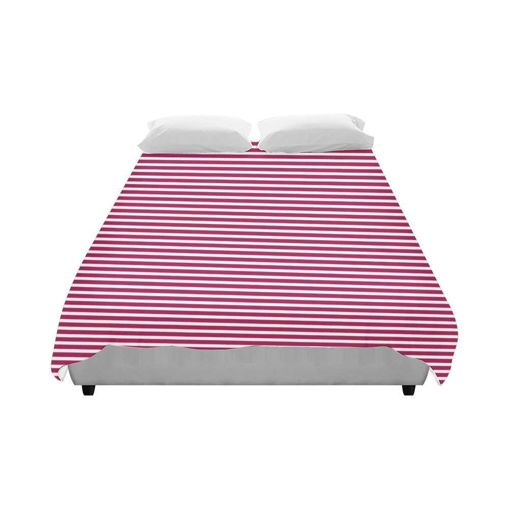 Cerise Stripes Duvet Cover 86"x70" ( All-over-print)