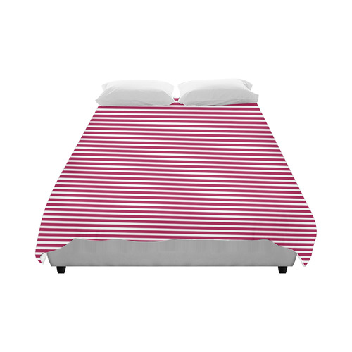 Cerise Stripes Duvet Cover 86"x70" ( All-over-print)