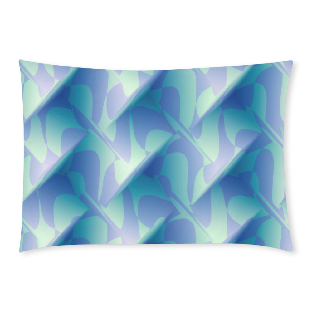 Subtle Blue Cubik - Jera Nour Custom Rectangle Pillow Case 20x30 (One Side)