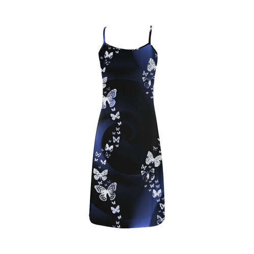 Blue Butterfly Swirl Alcestis Slip Dress (Model D05)