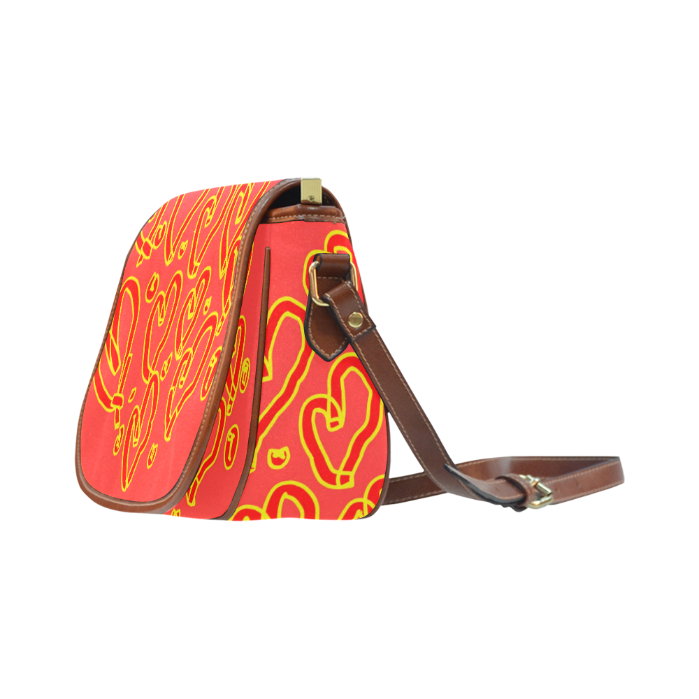 Have a heart Saddle Bag/Small (Model 1649) Full Customization