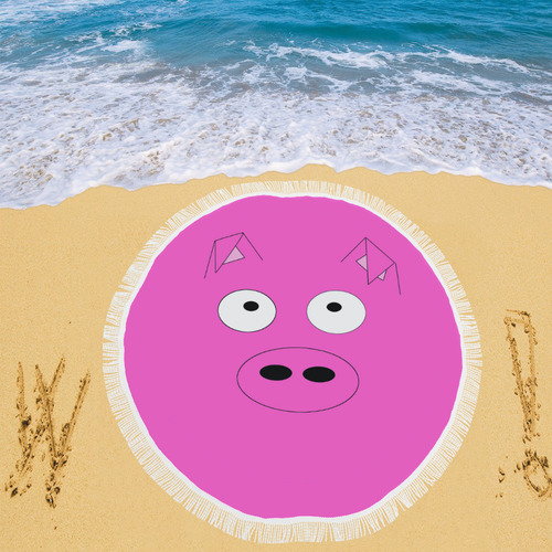 Pink Pig Circular Beach Shawl 59"x 59"