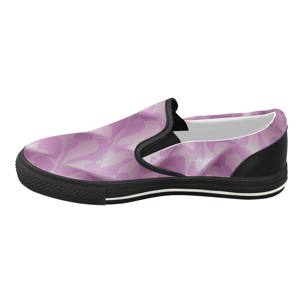 Subtle Light Purple Cubik - Jera Nour Women's Slip-on Canvas Shoes (Model 019)