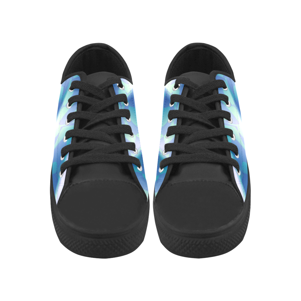 Subtle Blue Cubik - Jera Nour Aquila Microfiber Leather Women's Shoes/Large Size (Model 031)