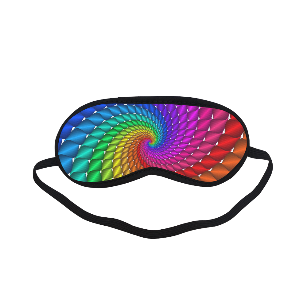 Psychedelic Rainbow Spiral Sleeping Mask