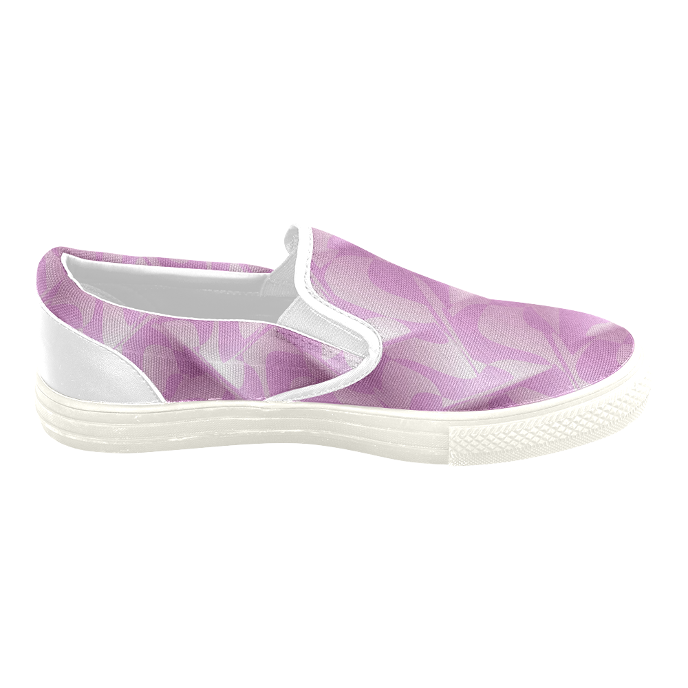 Subtle Light Purple Cubik - Jera Nour Women's Unusual Slip-on Canvas Shoes (Model 019)