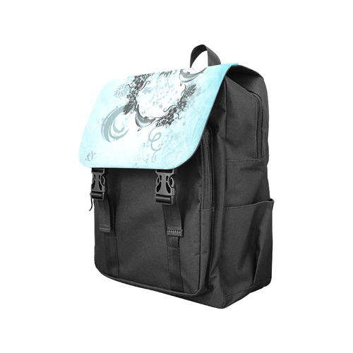 Jumping dolphin with flowers Casual Shoulders Backpack (Model 1623)