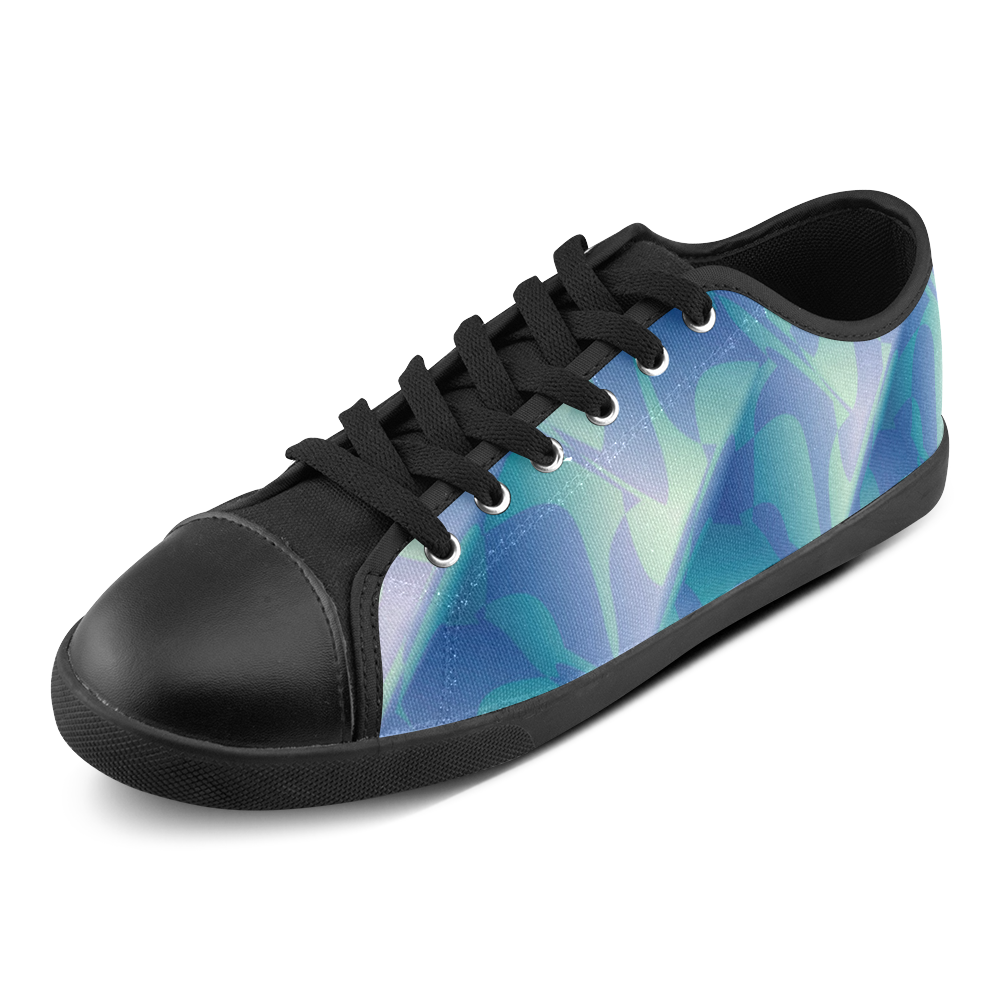 Subtle Blue Cubik - Jera Nour Canvas Shoes for Women/Large Size (Model 016)