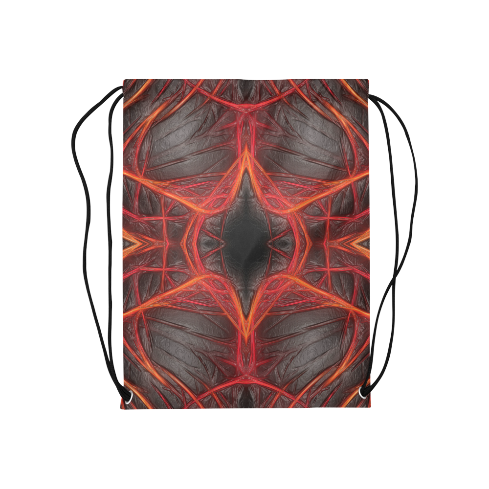 Lines of Energy and Power Medium Drawstring Bag Model 1604 (Twin Sides) 13.8"(W) * 18.1"(H)