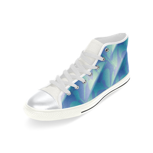 Subtle Blue Cubik - Jera Nour High Top Canvas Women's Shoes/Large Size (Model 017)