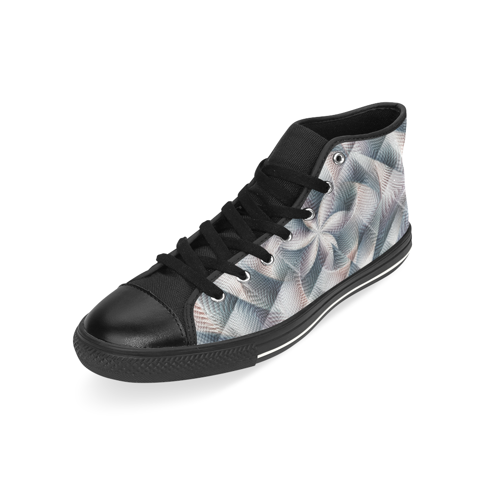 Metallic Petals - Jera Nour High Top Canvas Women's Shoes/Large Size (Model 017)