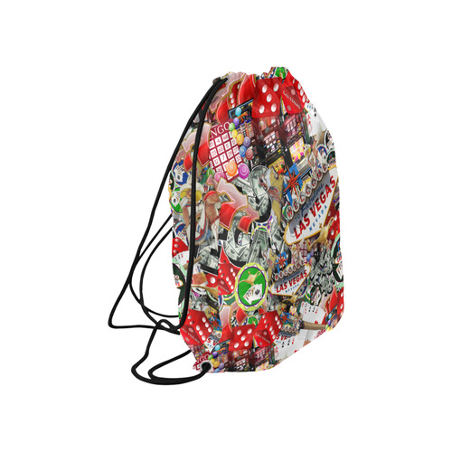 Las Vegas Icons - Gamblers Delight Large Drawstring Bag Model 1604 (Twin Sides)  16.5"(W) * 19.3"(H)