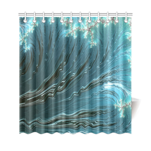 Big Wave Fine Fractal Waves Ocean Shower Curtain 69"x72"