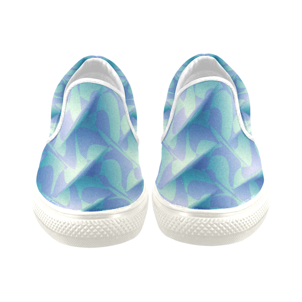 Subtle Blue Cubik - Jera Nour Men's Unusual Slip-on Canvas Shoes (Model 019)