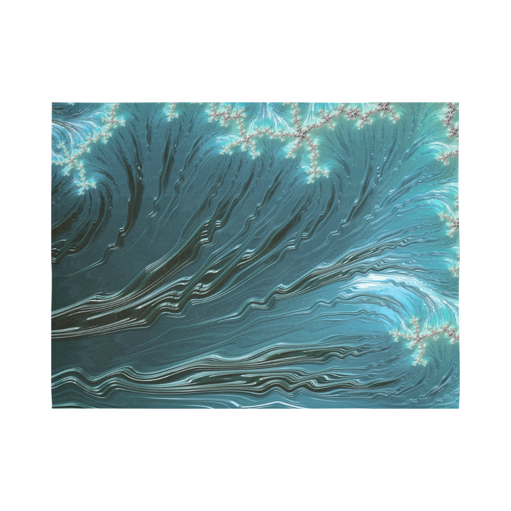 Big Wave Fine Fractal Ocean Wave Cotton Linen Wall Tapestry 80"x 60"