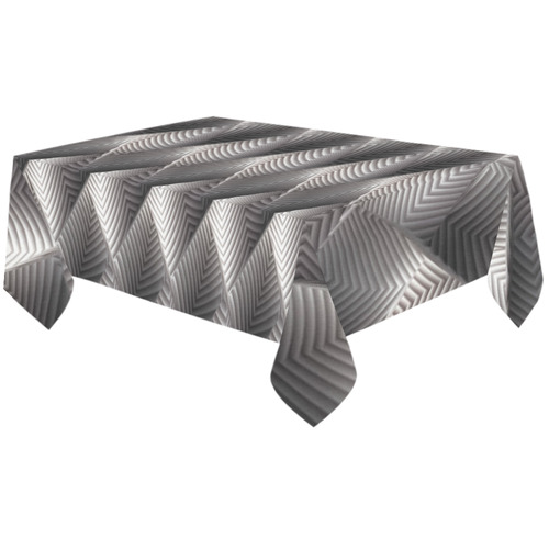 Metallic Tile - Jera Nour Cotton Linen Tablecloth 60"x120"