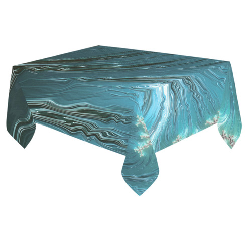 Big Wave Fine Fractal Ocean Wave Cotton Linen Tablecloth 60"x 84"