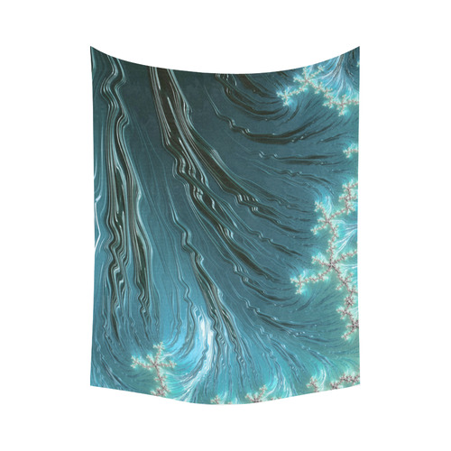 Big Wave Fine Fractal Ocean Wave Cotton Linen Wall Tapestry 80"x 60"