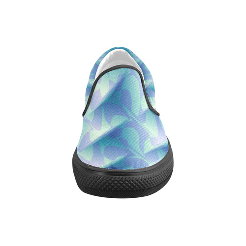 Subtle Blue Cubik - Jera Nour Slip-on Canvas Shoes for Men/Large Size (Model 019)