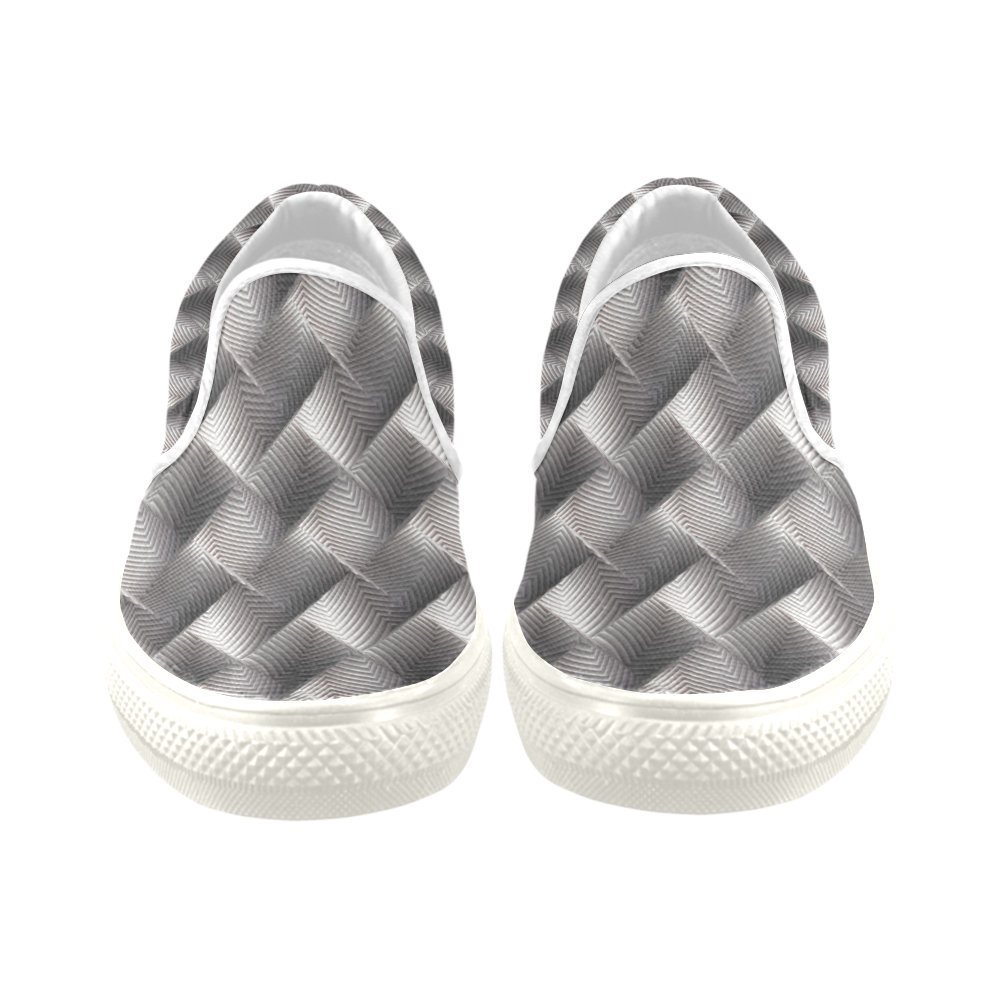 Metallic Tile - Jera Nour Men's Unusual Slip-on Canvas Shoes (Model 019)