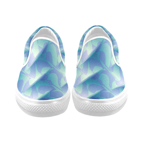 Subtle Blue Cubik - Jera Nour Slip-on Canvas Shoes for Men/Large Size (Model 019)