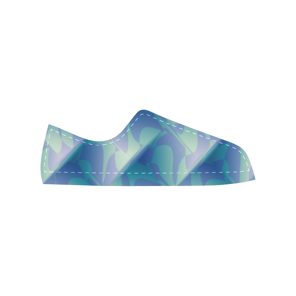 Subtle Blue Cubik - Jera Nour Men's Classic Canvas Shoes (Model 018)