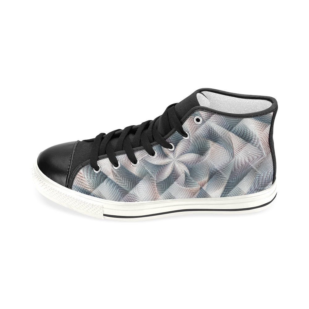 Metallic Petals - Jera Nour Women's Classic High Top Canvas Shoes (Model 017)