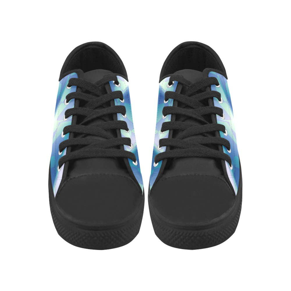 Subtle Blue Cubik - Jera Nour Aquila Microfiber Leather Women's Shoes (Model 031)