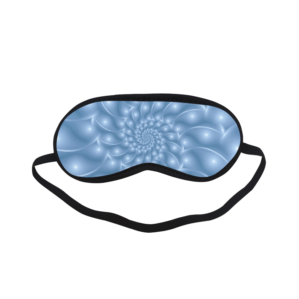 Glossy Pastel Blue Spiral Fractal Sleeping Mask