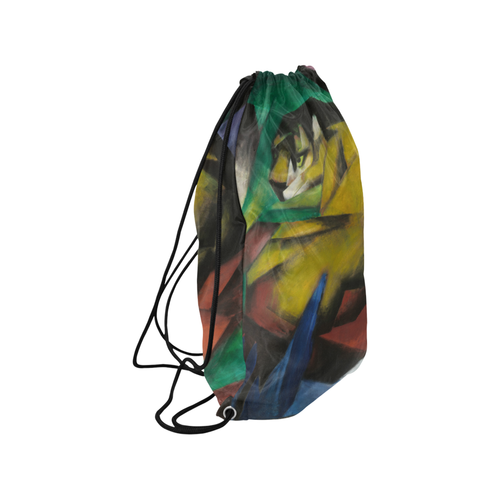 The Tiger by Franz Marc Medium Drawstring Bag Model 1604 (Twin Sides) 13.8"(W) * 18.1"(H)