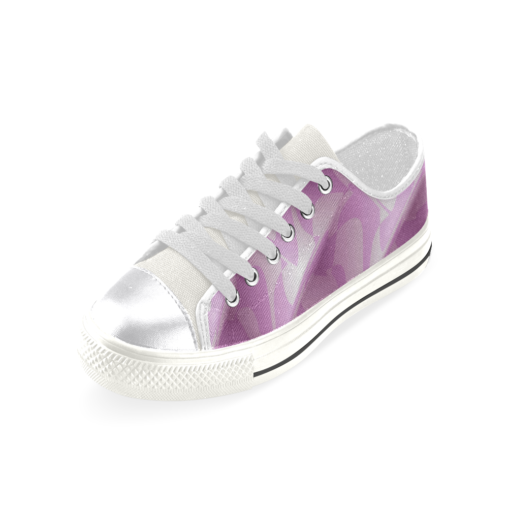 Subtle Light Purple Cubik - Jera Nour Canvas Women's Shoes/Large Size (Model 018)