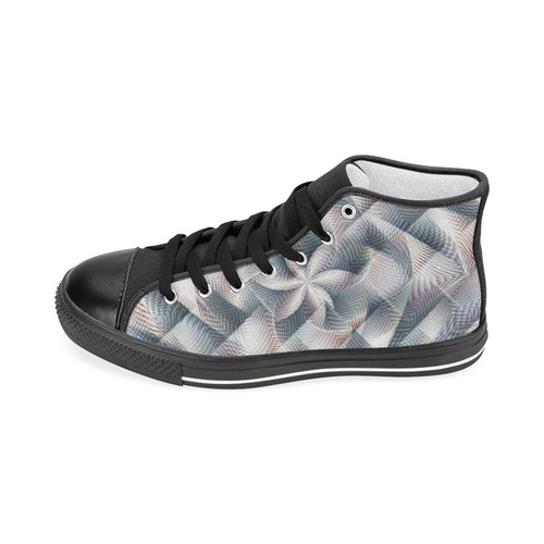 Metallic Petals - Jera Nour Women's Classic High Top Canvas Shoes (Model 017)